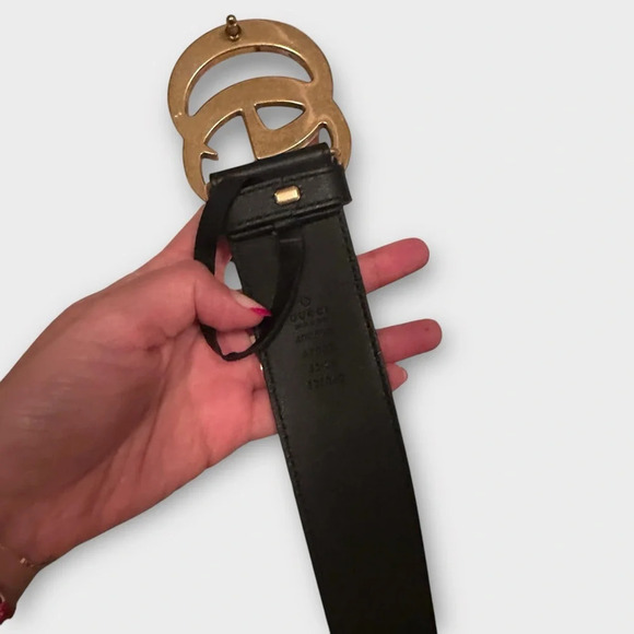 GUCCI | BLACK GG MARMONT LEATHER BELT | Size 83/34 main image 7